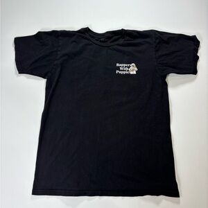 Rappers with Puppies Black Graphic Short Sleeve Tee